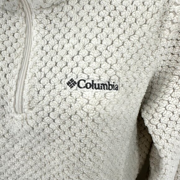Columbia Womens White Fleece 1/4 Zip Pullover Sweater Size Small - Picture 10 of 11